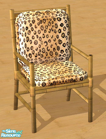 Sims 2 — Sim Tiki - Leopard & Bamboo Arm Chair by Shannanigan — Includes both the Leopard Print and newest Bamboo