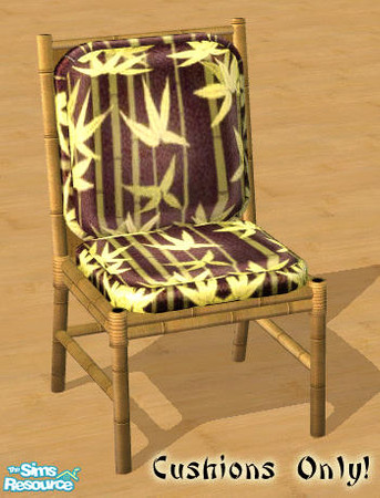 Sims 2 — Sim Tiki - Bamboo Leaf Dining Chair by Shannanigan — Cushion Recolor. Requires original mesh to work in your