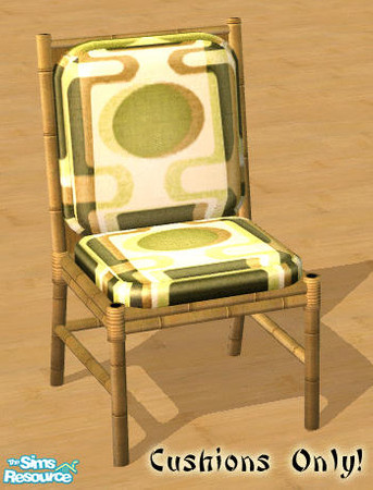 Sims 2 — Sim Tiki - Tribal Mod Dining Chair by Shannanigan — Cushion Recolor. Requires original mesh to work in your