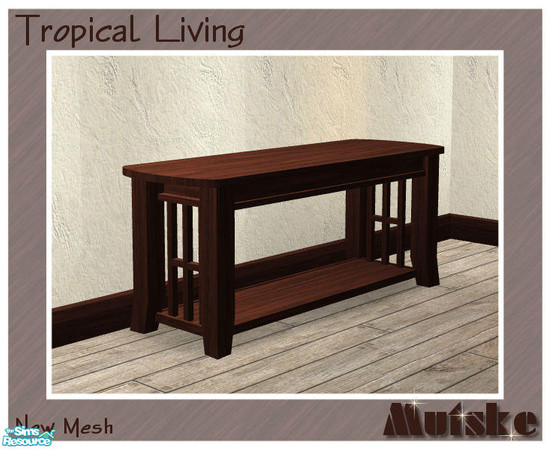 Sims 2 — Tropical Living - Sofatable by Mutske — New Mesh. Made of Dark Mahogany.