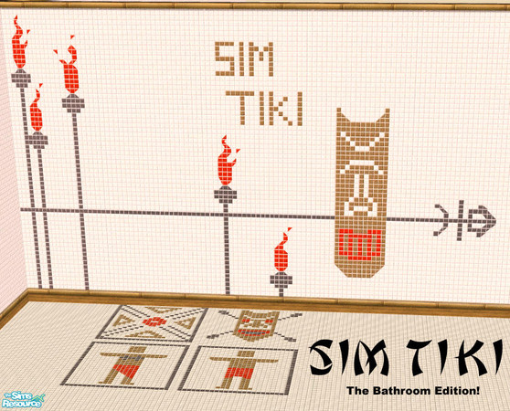 Sims 2 — Sim Tiki - Bathroom by Shannanigan — Every Hideaway needs a bathroom... but not just any old bathroom tile.