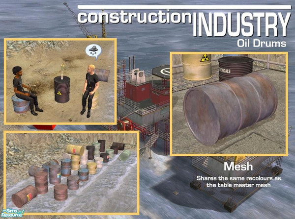 Sims 2 — Oil Drum - Decorative Mesh by Cyclonesue — A decorative drum lying on its side. This mesh takes its additional