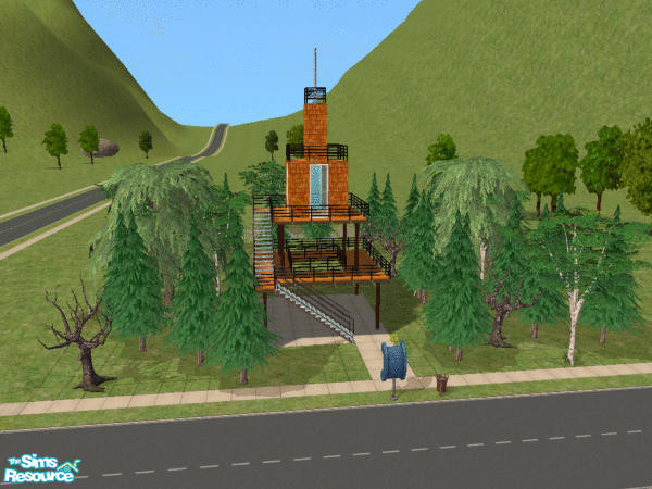 Sims 2 — Ranger Tower by dddrake — Another prop for my neighborhood. It's not functional as there are no amenities inside