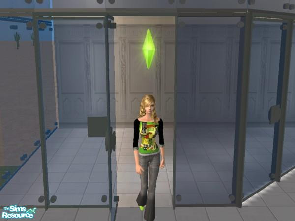 Sims 2 — Modern fullsize door No.1-blueglass by stonetower — This door is well matched with my "Modern fullsize