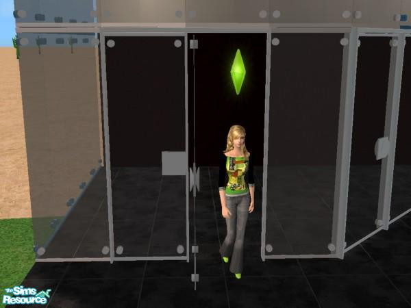 Sims 2 — Modern fullsize door No.1-whightframe by stonetower — This door is well matched with my "Modern fullsize
