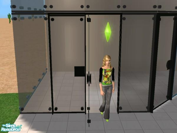 Sims 2 — Modern fullsize door No.1-blackframe by stonetower — This door is well matched with my "Modern fullsize