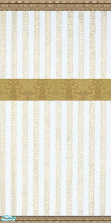 Sims 2 — Midas Living Set - White Gold Wall by Riverwillows — Lovely white and gold stripes with gold middle border. Part