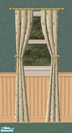 Sims 2 — Country Flowers Curtains in Flowers by ImmeK — An simple curtain in a pretty flower fabric based on a texture
