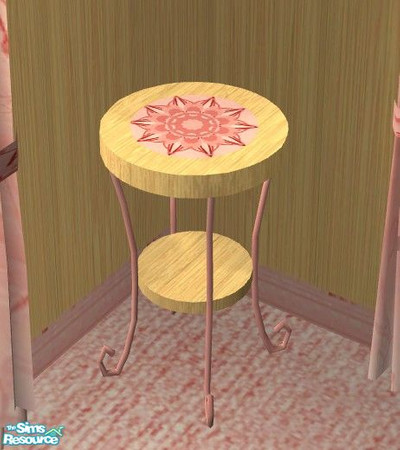 Sims 2 — Soft Dawn Nursery - Table by Riverwillows — A soft pink recolor of my most popular set, The Twilight Nursery.