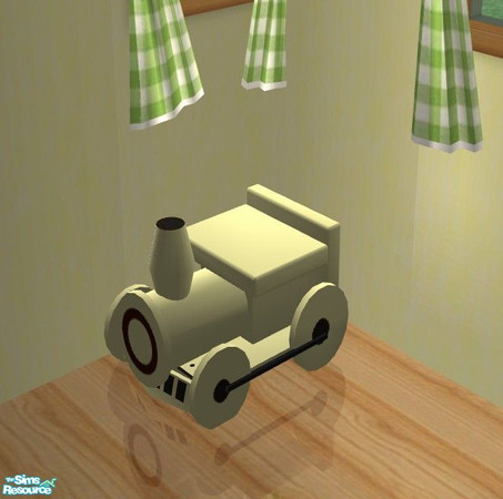 Sims 2 — Kitty Kitty Nursery - Train Toddler Chair by Riverwillows — Cute kittens frolic in this soft yellow and green