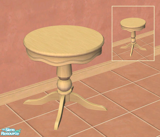Sims 2 — Country Flowers Dining Table in Wood by ImmeK — A simple lightwood dining table based on a texture provided by