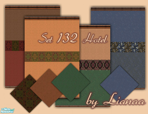 Sims 2 — Set 132 Hotel Walls and Floors by TSR Archive — Set 132 Hotel Walls and Floors by Lianaa