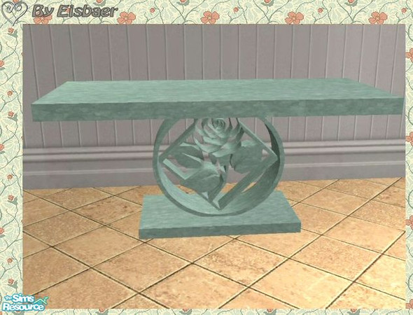 Sims 2 — Detimgi Teal Lovers Rose Set - Table by Eisbaerbonzo — Table standing on a rose ornament