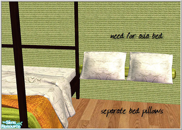 Sims 2 — modern asia bedroom - B43 Asia Bed Pillows Mesh by Birgit43 — cloned rom echos 2x1 rug