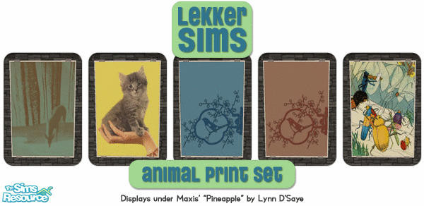 Sims 2 — Lekker Animal Print Set by Lekker Sims — By Lekker Sims. Most are based on art from Lekker Designs, our online