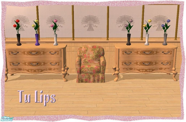 Sims 2 — Tu Lips by Malitia — Set of 6 different vases with tulips. Mesh by Sandy at Around The Sims 2, get it there.