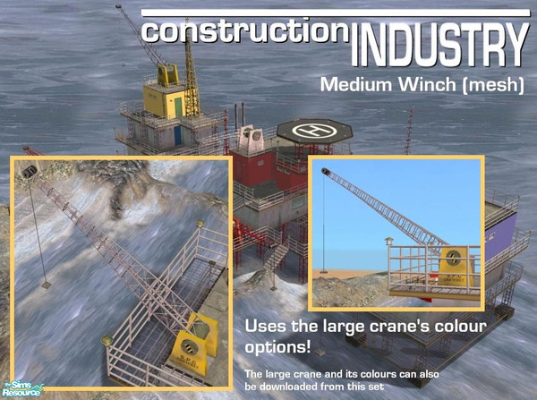 Sims 2 — Medium Crane (mesh) by Cyclonesue — This crane has a default texture of its own, but also uses all the recolours