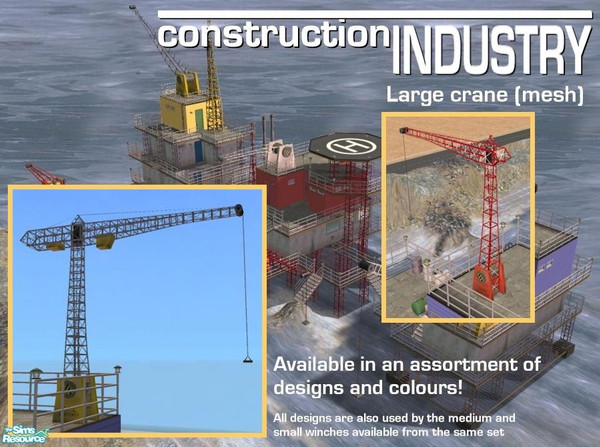 Sims 2 — Large Crane (master mesh) by Cyclonesue — This is the MASTER mesh for recolours. All other cranes in the set