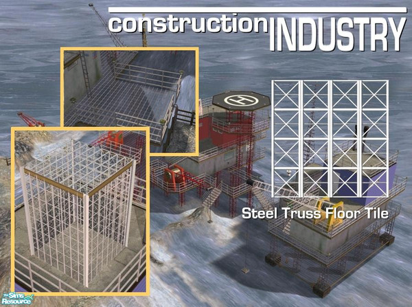 Sims 2 — Steel Truss Floor (White) by Cyclonesue — A steel trussed transparent floor tile for your industrial lots and
