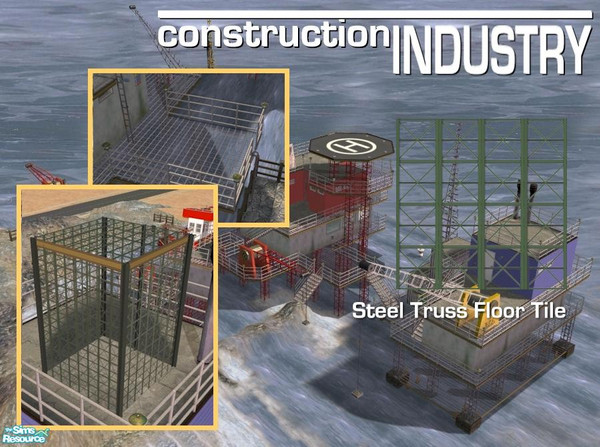 Sims 2 — Steel Truss Floor (Green) by Cyclonesue — A steel trussed transparent floor tile for your industrial lots and