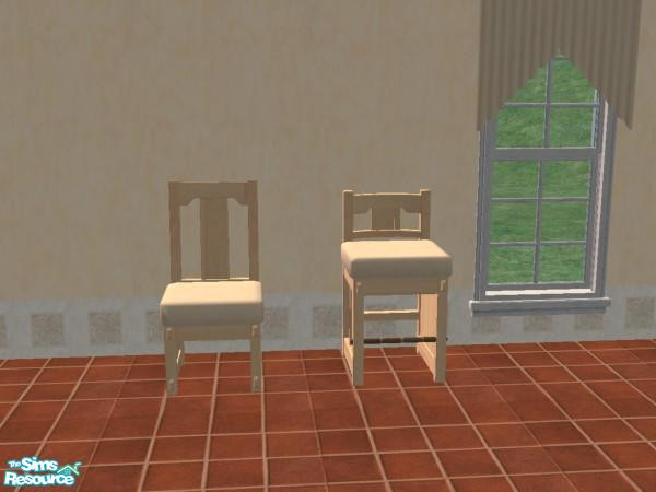 Sims 2 — Olive Oil OFB Mission Kitchen - Individu by TheNumbersWoman — Bar Stool in Maple for the Olive Oil Kitchen