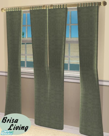 Sims 2 — Brisa Living - Tab Top Curtains by NewSimSimGirl — A simple curtain in tab top style.