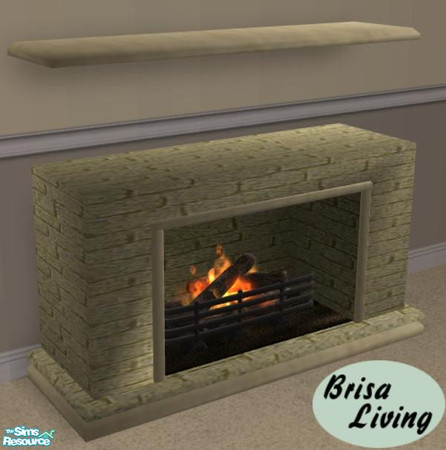 Sims 2 — Brisa Living - Fireplace by NewSimSimGirl — A simple and modern fireplace with shelf. ****Please read the