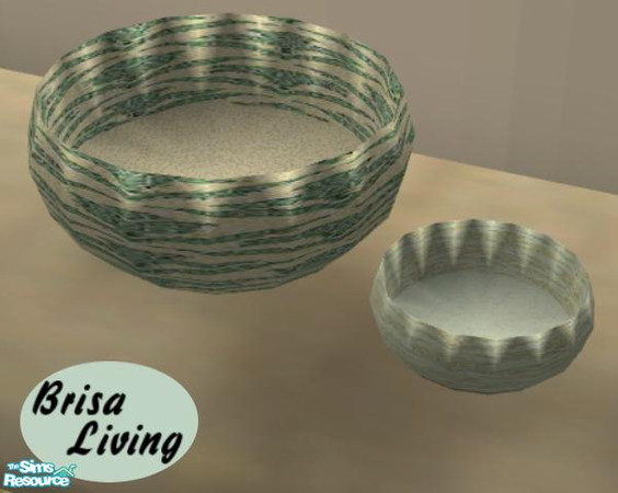 Sims 2 — Brisa Living - Deco Bowls by NewSimSimGirl — Decorative bowls in matching color theme.