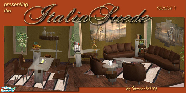 Sims 2 — Italia Suede Recolor by Simaddict99 — warm brown tone recolor for my Italia Collection. meshes required see red