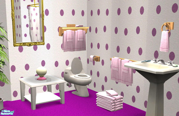 Sims 2 — TP Pink Hanging Wood - #320442 by DOT — TP Pink Hanging Wood. DOTs Cove, dotted with towels. *OFB REQUIRED* Sims