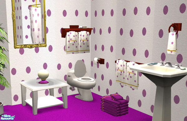 Sims 2 — TP Hanging Drk Wood Rack - #320442 by DOT — TP Hanging Drk Wood Rack. DOTs Cove, dotted with towels. *OFB