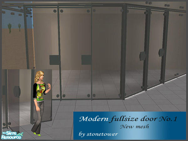 Sims 2 — Modern fullsize door No.1-new mesh by stonetower — This door is well matched with my "Modern fullsize