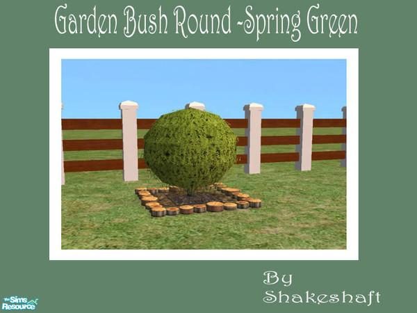 Sims 2 — Garden Bush Round - Spring Green by Shakeshaft — Part of a set of 3 Garden Bushes, extracted files converted