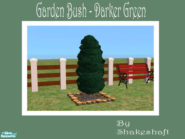 Sims 2 — Garden Bush - Darker Green by Shakeshaft — Part of a set of 3 Garden Bushes, extracted files converted into free