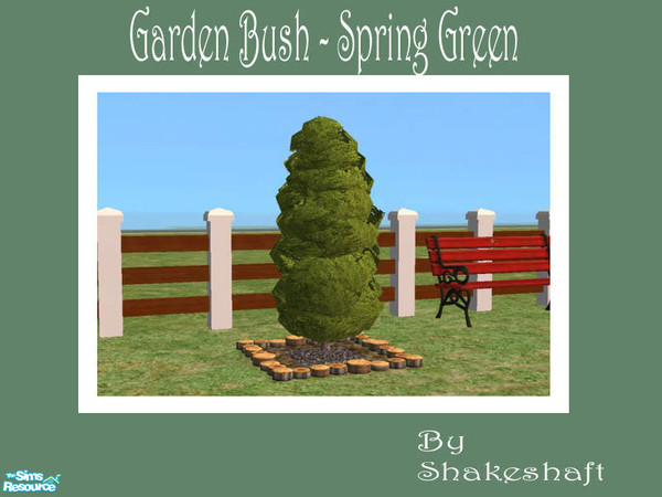 Sims 2 — Garden Bush - Spring Green by Shakeshaft — Part of a set of 3 Garden Bushes, extracted files converted into free