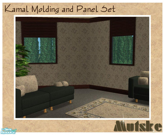 Sims 2 — Kamal Molding and Panel - DarkMahogany by Mutske — These are a better version of my first Molding and Panel set.