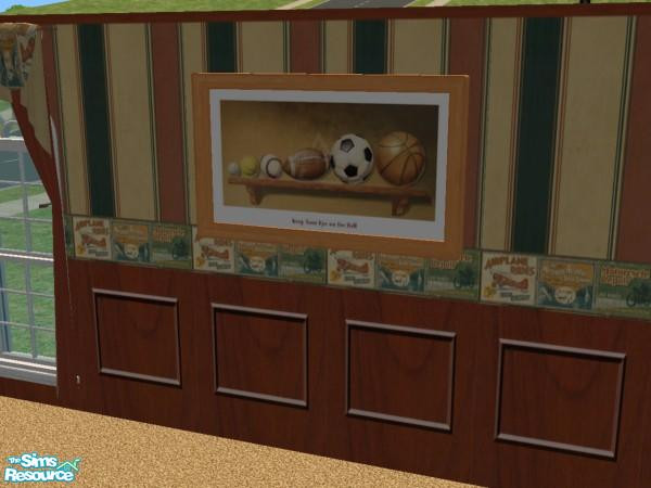 Sims 2 — Manly Den Set - Individual Item by TheNumbersWoman — Sports Picture