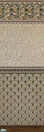 Sims 2 — The Valdosta Wall by dancingaphrodite — Step back into a time of gracious living. Tasteful golds and reds create