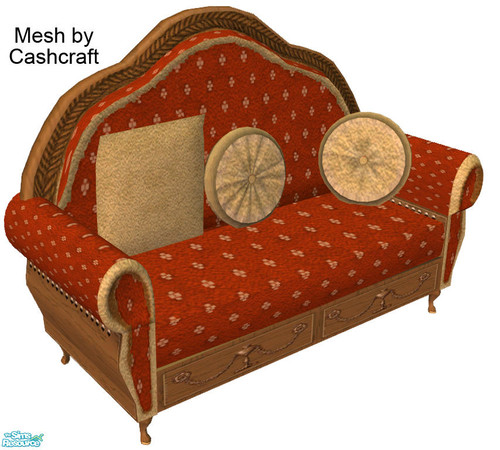 Sims 2 — The Valdosta Loveseat by dancingaphrodite — Step back into a time of gracious living. Tasteful golds and reds