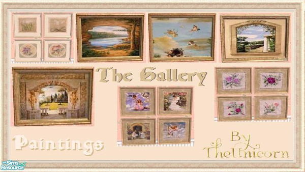 Sims 2 — TheGalleryPaintingsSet by The_Unicorn — 7 Paintings to decorate your Simsrooms, mostly Roman and Victorian, but