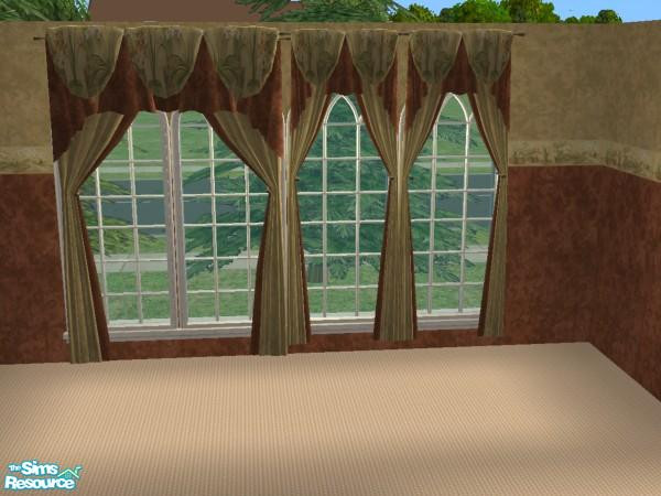 Sims 2 — Impression Livingroom - Individual Item by TheNumbersWoman — Curtains