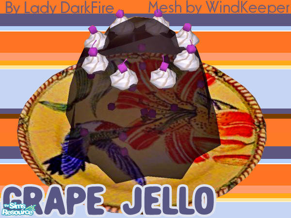 Sims 2 — Decorative Grape Jello - Full Serving by Lady Darkfire — A recolour of gelatin using Windkeeper's fake 'gelatin'