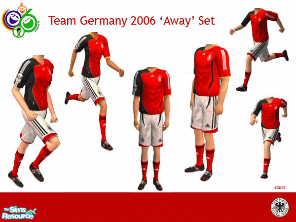 Sims 2 — Team GER 2006 Away Set by scors — Requires The Ultimate Soccer Kit Mesh from thesims2.ea.com