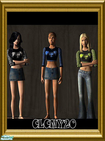 Sims 2 — Colored Heart Tops For Teen Girls by clcny20 — The set of this sweater top with a heart design on the chest, and
