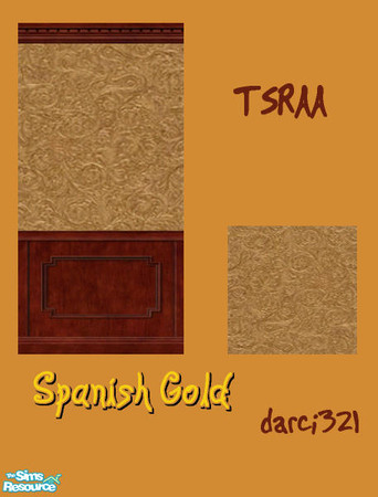 Sims 2 — Spanish Gold by darci321 —  Spanish Gold is a set of one wallpaper and one tiled floor. I've used this in villas