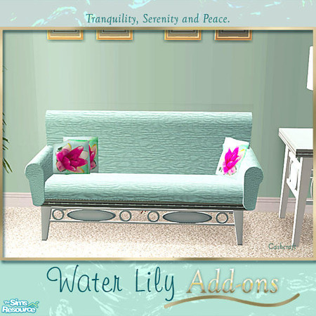 Sims 2 — WaterLily Add-ons - Aqua Loveseat by Cashcraft — Add-on to your "WaterLily" set with color coordinated