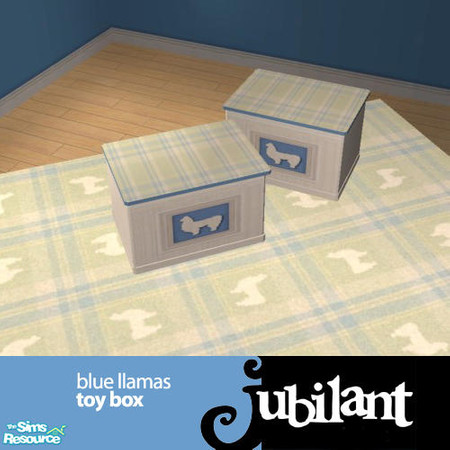 Sims 2 — JUB Blue Llamas Nursery - Toybox by Jubilant — Blue llama toybox.