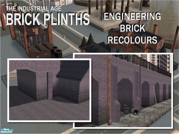Sims 2 — Single Depth Full Height Plinth by Cyclonesue — Recolour in blue/black Engineering Brick (see 'recommended