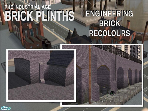 Sims 2 — Short Double to Single Chamfer Plinth by Cyclonesue — Recolour in blue/black Engineering Brick (see 'recommended