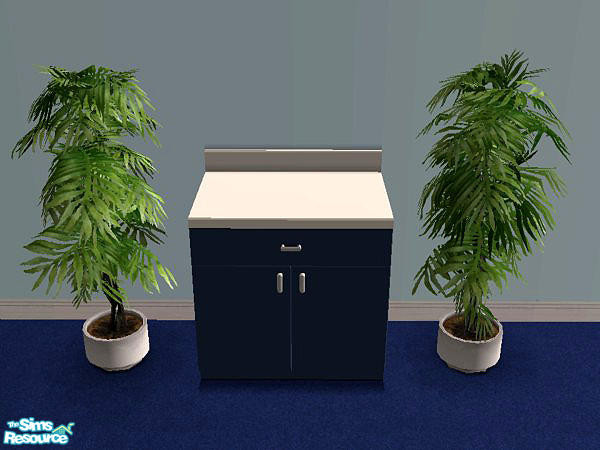 Sims 2 — Midnight Kitchen - Counter Top (White) by munchkin_brat — White counter top to coordinate with midnight blue